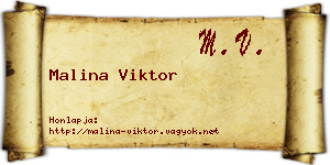 Malina Viktor névjegykártya